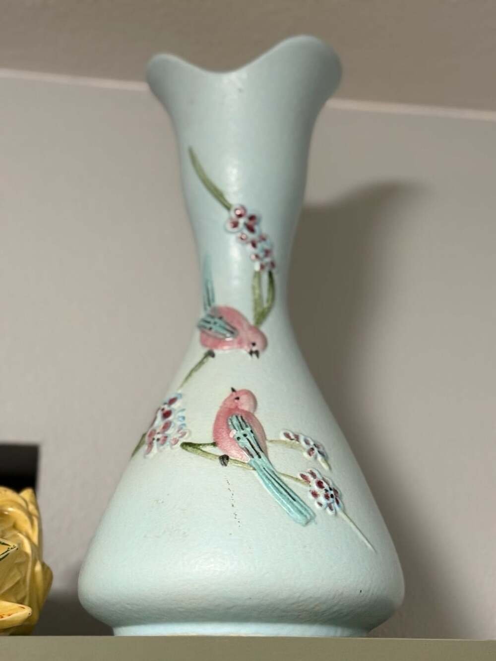 Hull Serenade Vase S12 Blue Pink Birds